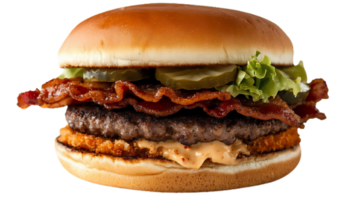Delicious bacon burger png