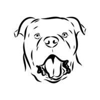 the head of a powerful dog Alapakh bulldog sketch vector