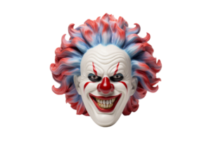 A clown mask with red hair and blue eyes png