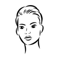 The head of a graceful girl model sketch vector