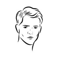 The head of a young man model sketch vector