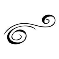 beautiful curl for lettering handmade drawing vector