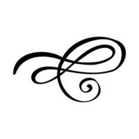 curl for lettering black and white drawing vector
