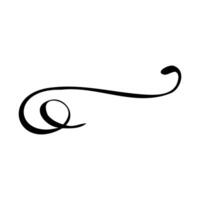 curl for lettering handmade sketch vector