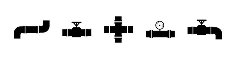 Industrial Pipeline and Valve Icon Set vector