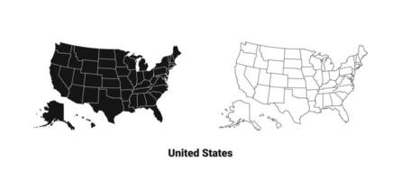 United States Map with State Boundaries Set vector