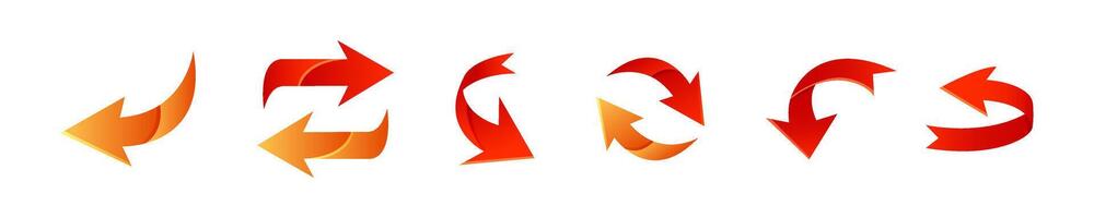 Dynamic Curved Arrow Icon Set vector