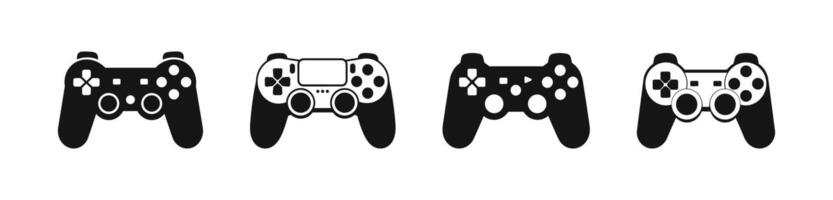 Game Controllers in Black and White Set vector