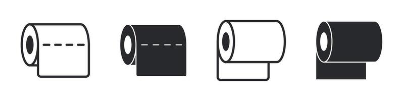 Minimalistic toilet paper roll illustrations icon set vector