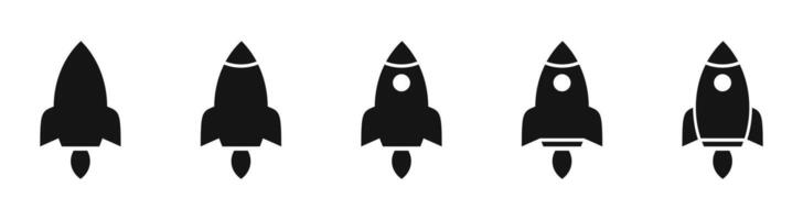 Rocket Spaceship Icon Set vector