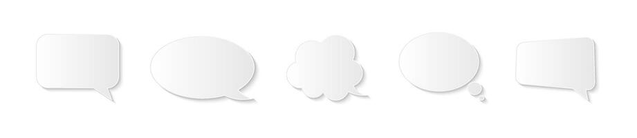 White Speech Bubble Icon Set vector