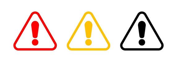 Warning Icons with Exclamation Marks Set vector