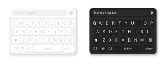 Light and Dark Virtual Keyboard UI Set vector
