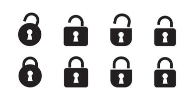 Set of Lock and Unlock Icon Set vector