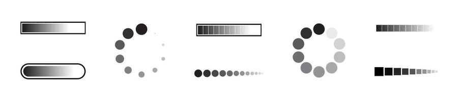 Loading and Progress Bar Icon Set vector