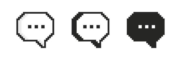 Pixelated Speech Bubble Set vector