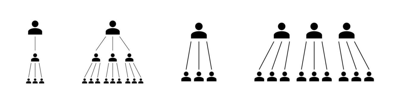 Hierarchy and Team Structure Silhouettes Set vector