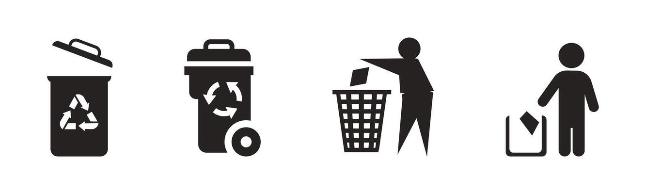 Recycling and Waste Disposal Icons Set