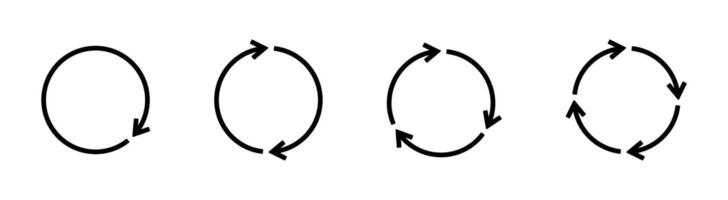 Circular Arrows Indicating Continuous Process Set vector