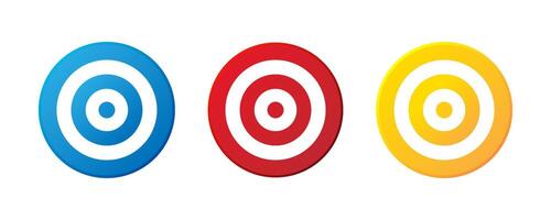 Colorful Bullseye Target Icons Set vector