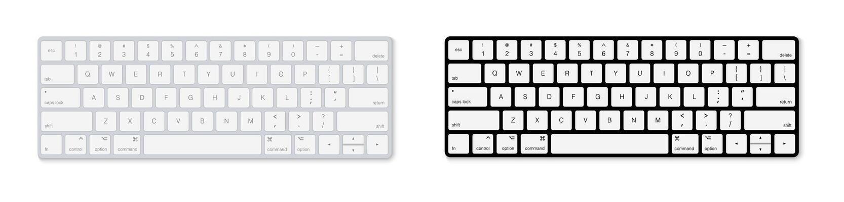 Minimalist White and Black Keyboards Set