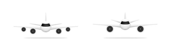 Front View of Commercial Airplanes Set vector