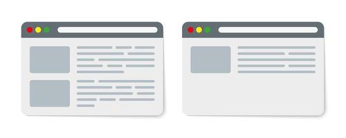 Minimalist Browser Windows with Content Layouts Set vector