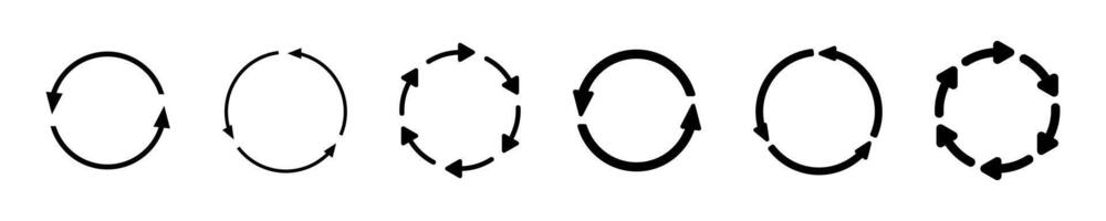 Circular Arrow Icons for Recycling and Processes Set vector