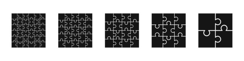 Puzzle Piece Icon Set with Various Sizes vector