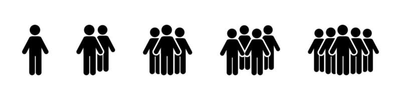 Group Size Progression Icon Set vector