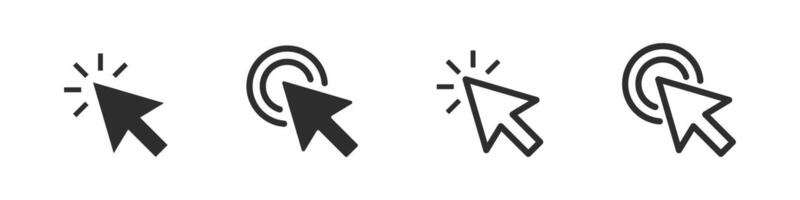 Click Cursor Icons with Interaction Symbols Set vector