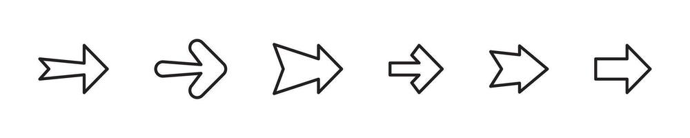 Minimalist Arrow Icon Set Variations vector