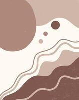 Abstract Earthy Waves and Circles vector