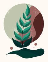 Abstract Botanical Minimalist Earthy Design vector