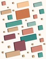 Floating Blocks in Earthy Tones vector