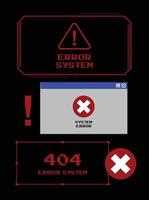 A classic critical error warning message window animation, mimicking an operating system alert. Features a red error icon, bold text, a popup effect. Ideal for tech, troubleshooting, alert visuals. vector