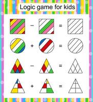 Logic game for children. Find and color the missing parts. vector