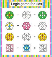 Logic game for children. Find and color the missing parts vector