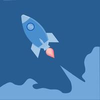 rocket launch, flat design. vector