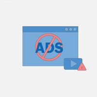 anti-advertisement. Using browser application to surf the internet. protection application from annoying pop-ups. ad blocker concept. vector
