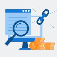 Illustration of Link building strategies for search engine optimization. vector