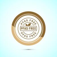 PFAS free icon design illustration, PFAS free label, badge. Proper nutrition. Gold color button design vector