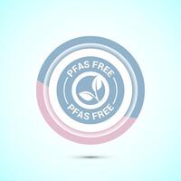 PFAS free icon design illustration, PFAS free label, badge. Proper nutrition. Pastel color button design vector