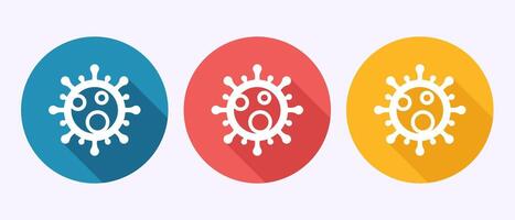Virus, bacteria icon. Microbe bacteria sign. Virus icon in shadow button design vector