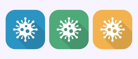 Virus, bacteria icon design. Microbe bacteria sign. Virus icon in shadow button vector