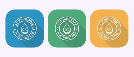 Alcohol free icon design, No alcohol sign symbol in shadow button design vector