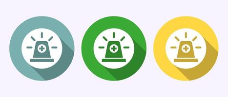 Emergency siren icon, Ambulance siren sign in shadow button design vector
