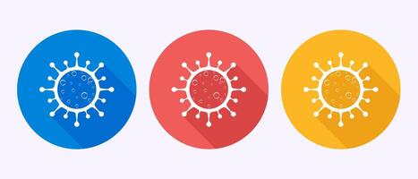 Virus, bacteria icon design. Microbe bacteria sign. Virus icon in shadow button design vector