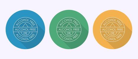 Alcohol free icon illustration, No alcohol sign symbol in shadow button design vector