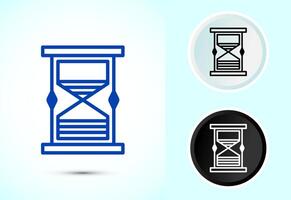Sand clock icon design illustration. Time measuring sign, Color black and white vector